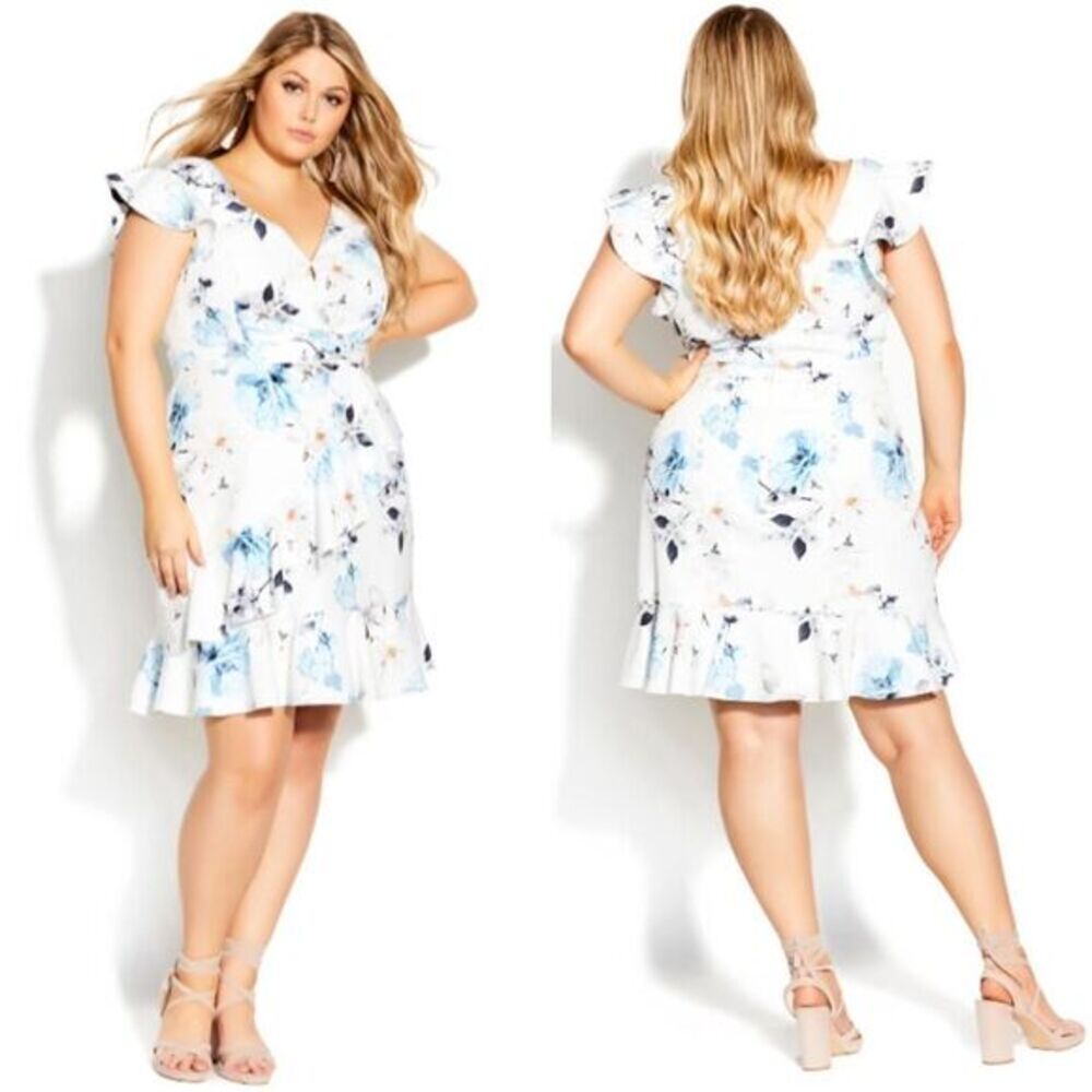 New! City Chic Shy Orchid Dress‎ - ivory, size 16